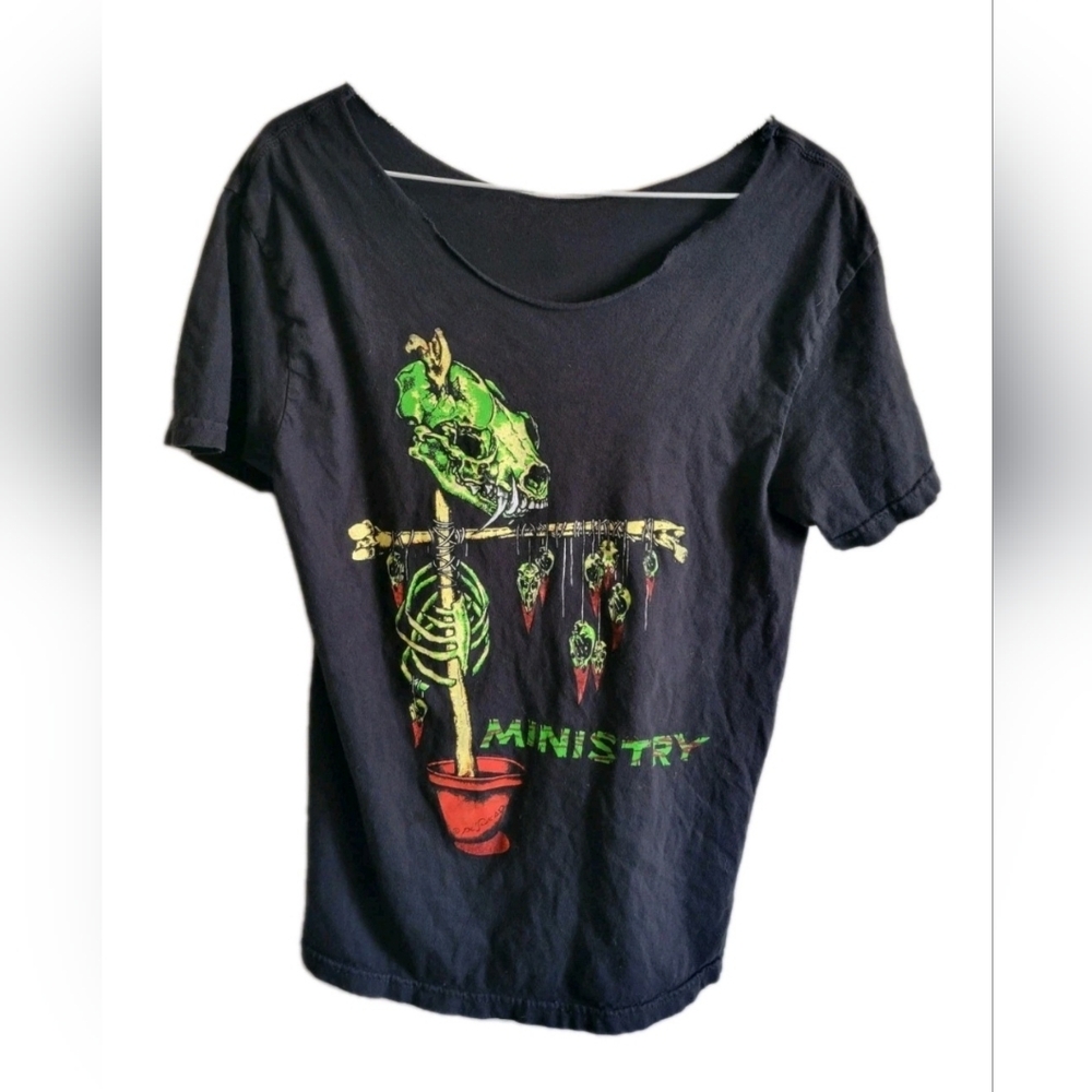 Vintage 1992 Ministry Scarecrow Band T Shirt Adult Mediuk Round Neck